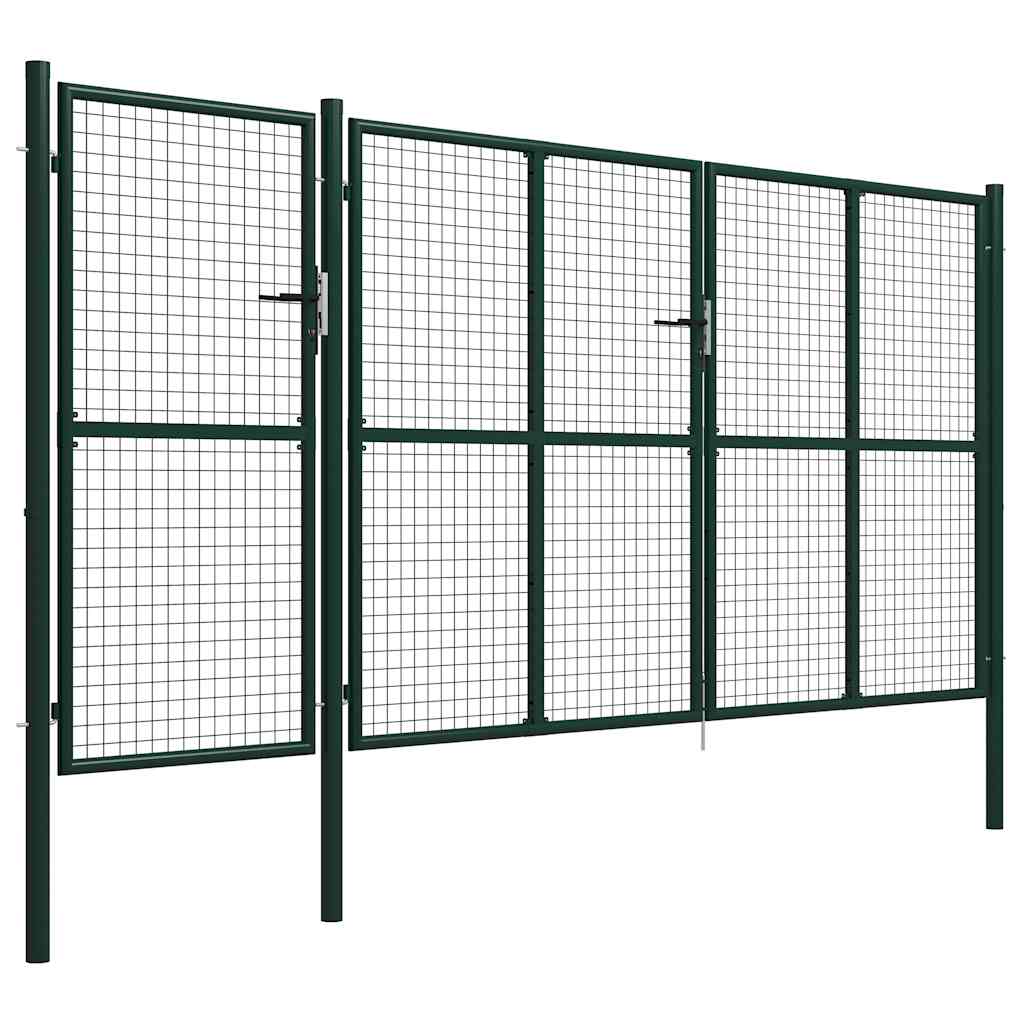 Cancello da Giardino in Acciaio 400x200 cm Verde | homemem39