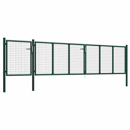Cancello da Giardino in Acciaio 500x100 cm Verde | homemem39