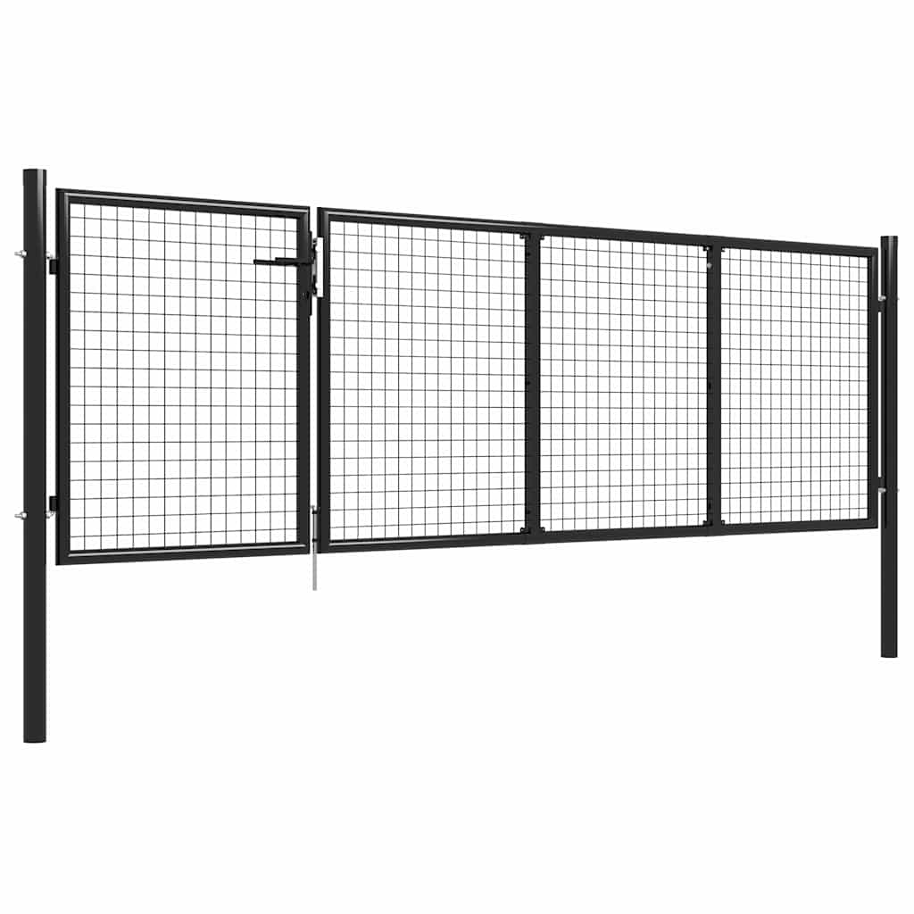 Cancello da Giardino in Acciaio 350x75 cm Antracite | homemem39