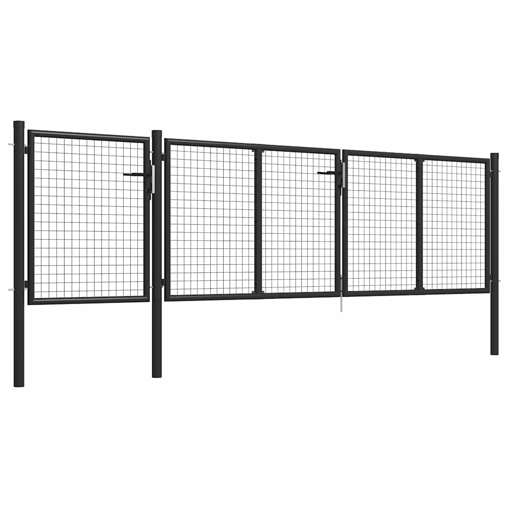 Cancello da Giardino in Acciaio 400x100 cm Antracite | homemem39