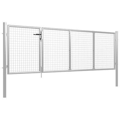 Cancello da Giardino in Acciaio 350x100 cm Argento | homemem39
