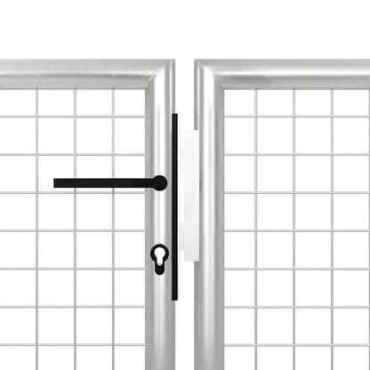 Cancello da Giardino in Acciaio 350x175 cm Argento | homemem39