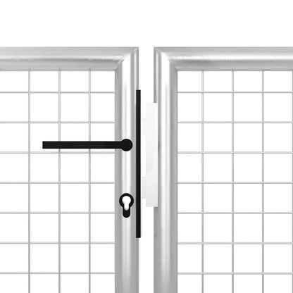Cancello da Giardino in Acciaio 350x200 cm Argento | homemem39