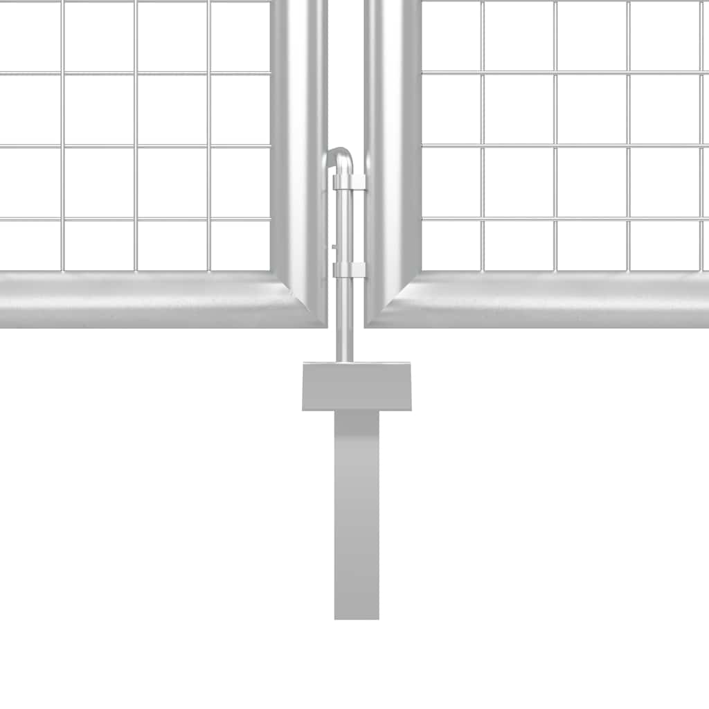 Cancello da Giardino in Acciaio 400x150 cm Argento | homemem39