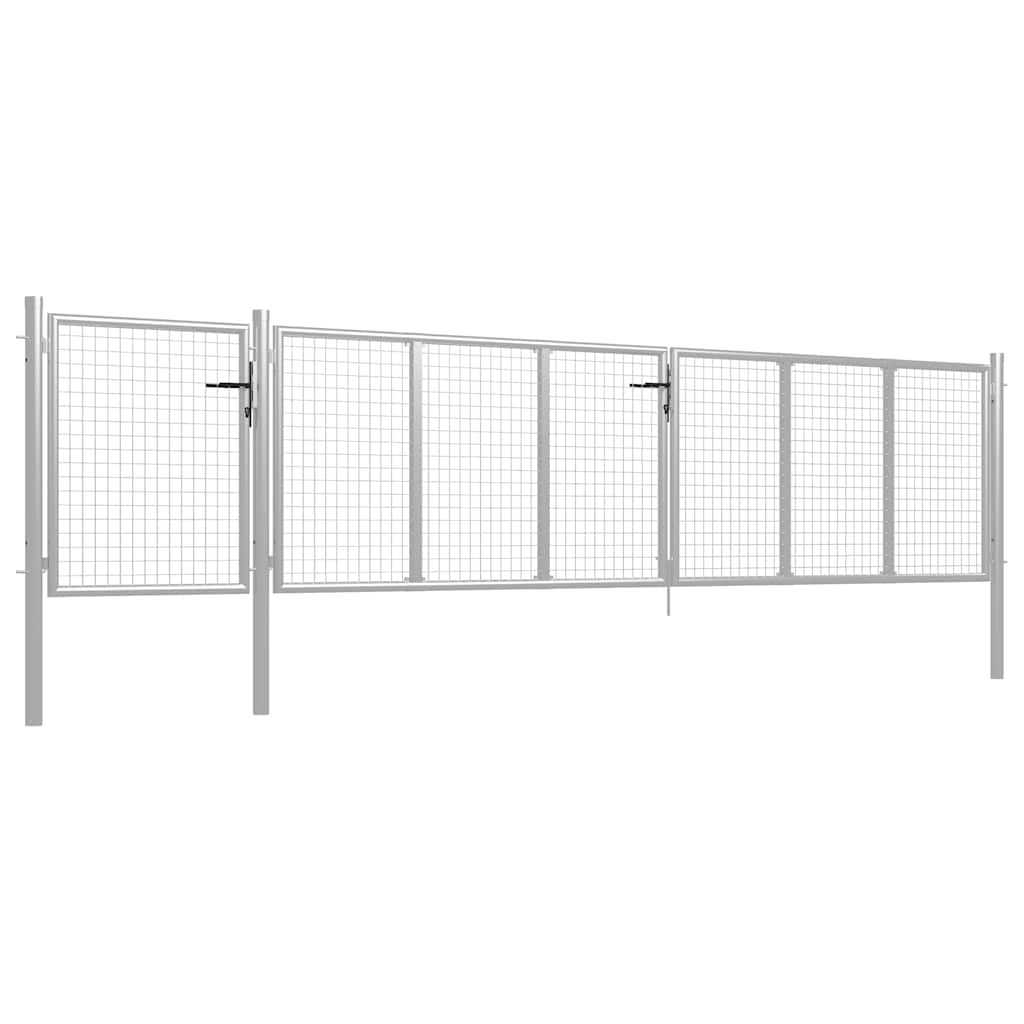 Cancello da Giardino in Acciaio 500x75 cm Argento | homemem39