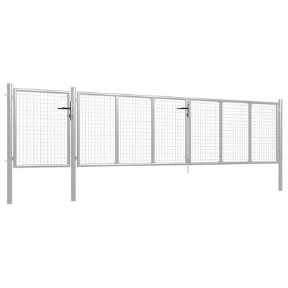 Cancello da Giardino in Acciaio 500x75 cm Argento | homemem39