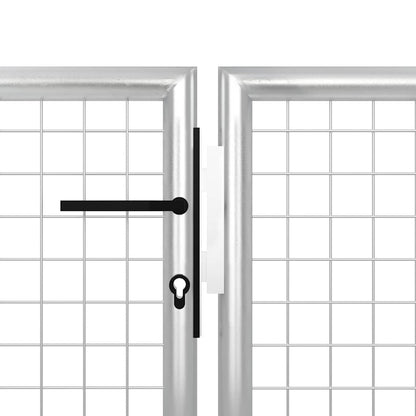 Cancello da Giardino in Acciaio 500x75 cm Argento | homemem39
