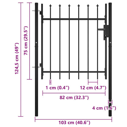 Cancello per recinzione BOXTEL con punta a lancia 100x75 cm | homemem39