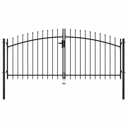 Cancello per recinzione a doppia porta Woerden con punta a lancia 299,5x149,5 cm | homemem39