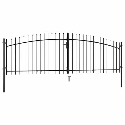Cancello per recinzione a doppia porta Woerden con punta a lancia 400x149,5 cm | homemem39
