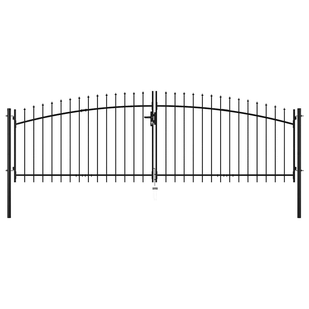 Cancello per recinzione a doppia porta Woerden con punta a lancia 400x149,5 cm | homemem39