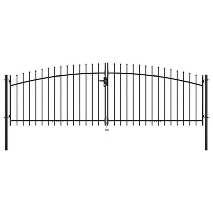 Cancello per recinzione a doppia porta Woerden con punta a lancia 400x149,5 cm | homemem39