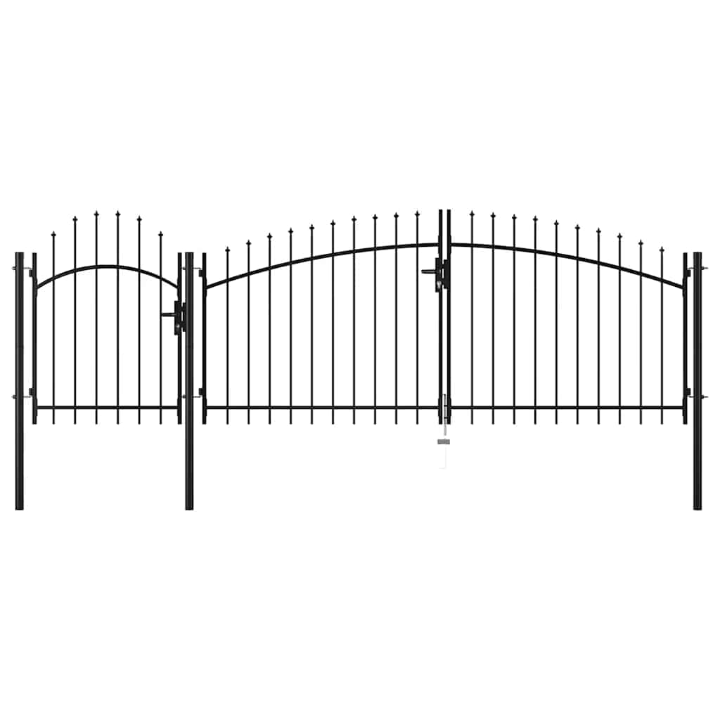 Cancello da Giardino Woerden in Acciaio 1x4 m Nero | homemem39