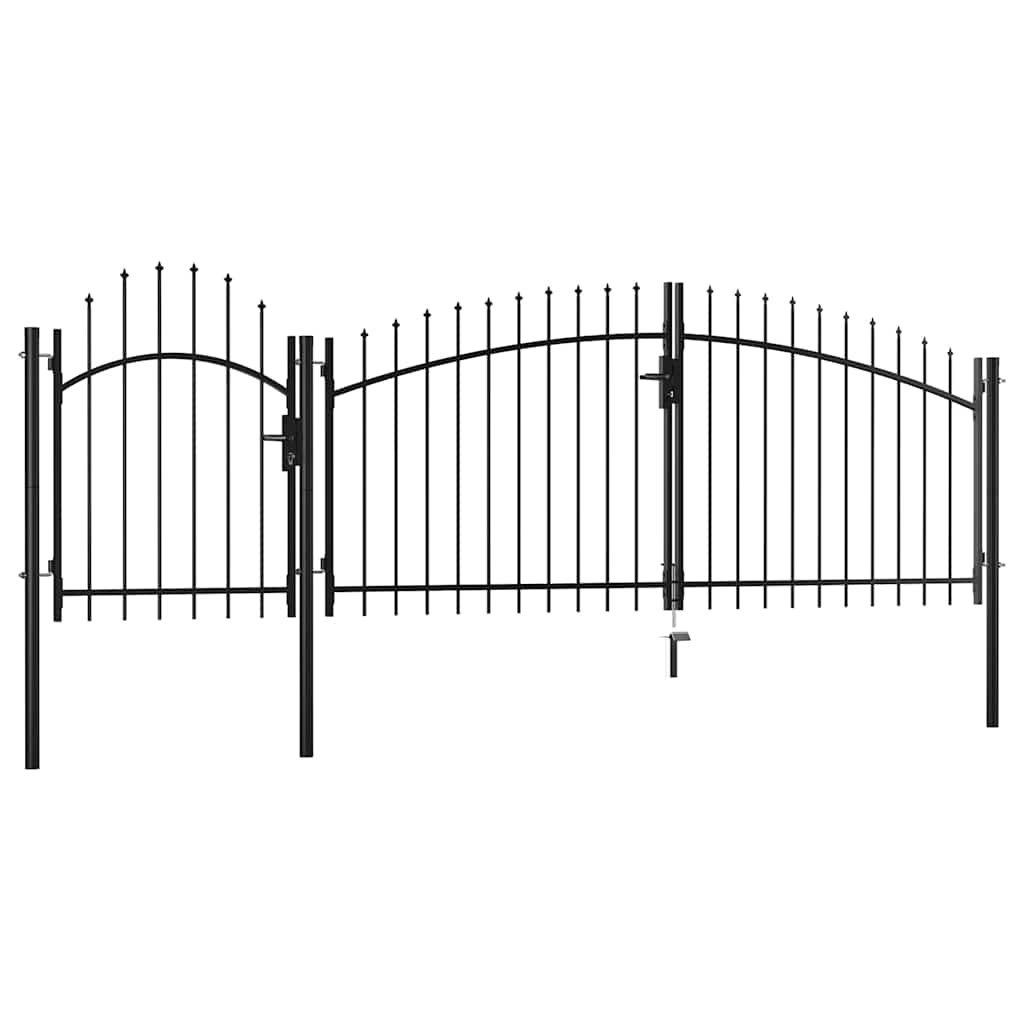 Cancello da Giardino Woerden in acciaio 1,5X4 m Nero | homemem39
