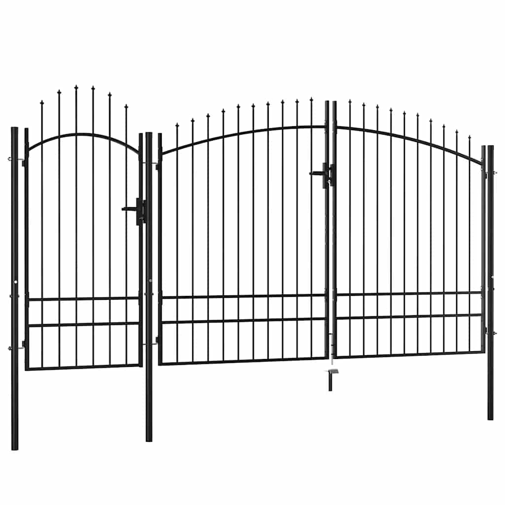 Cancello da Giardino Woerden in acciaio 1,95x4 m Nero | homemem39
