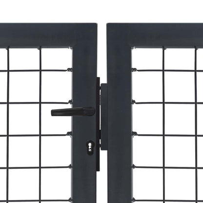 Cancello da Giardino con Pali in Acciaio 350x100 cm Antracite | homemem39