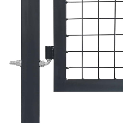Cancello da Giardino con Pali in Acciaio 350x120 cm Antracite | homemem39