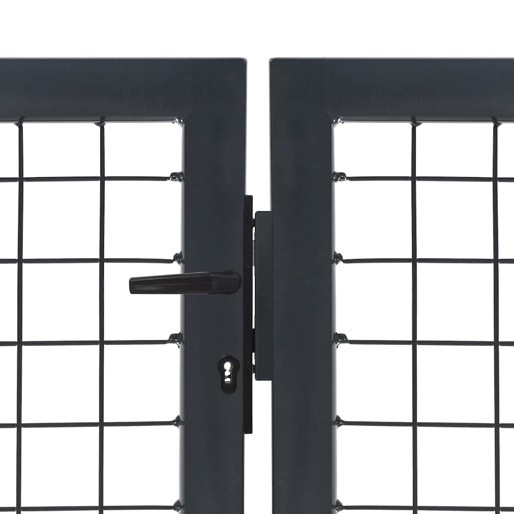 Cancello di Recinzione con Pali in Acciaio 350x140 cm Antracite | homemem39