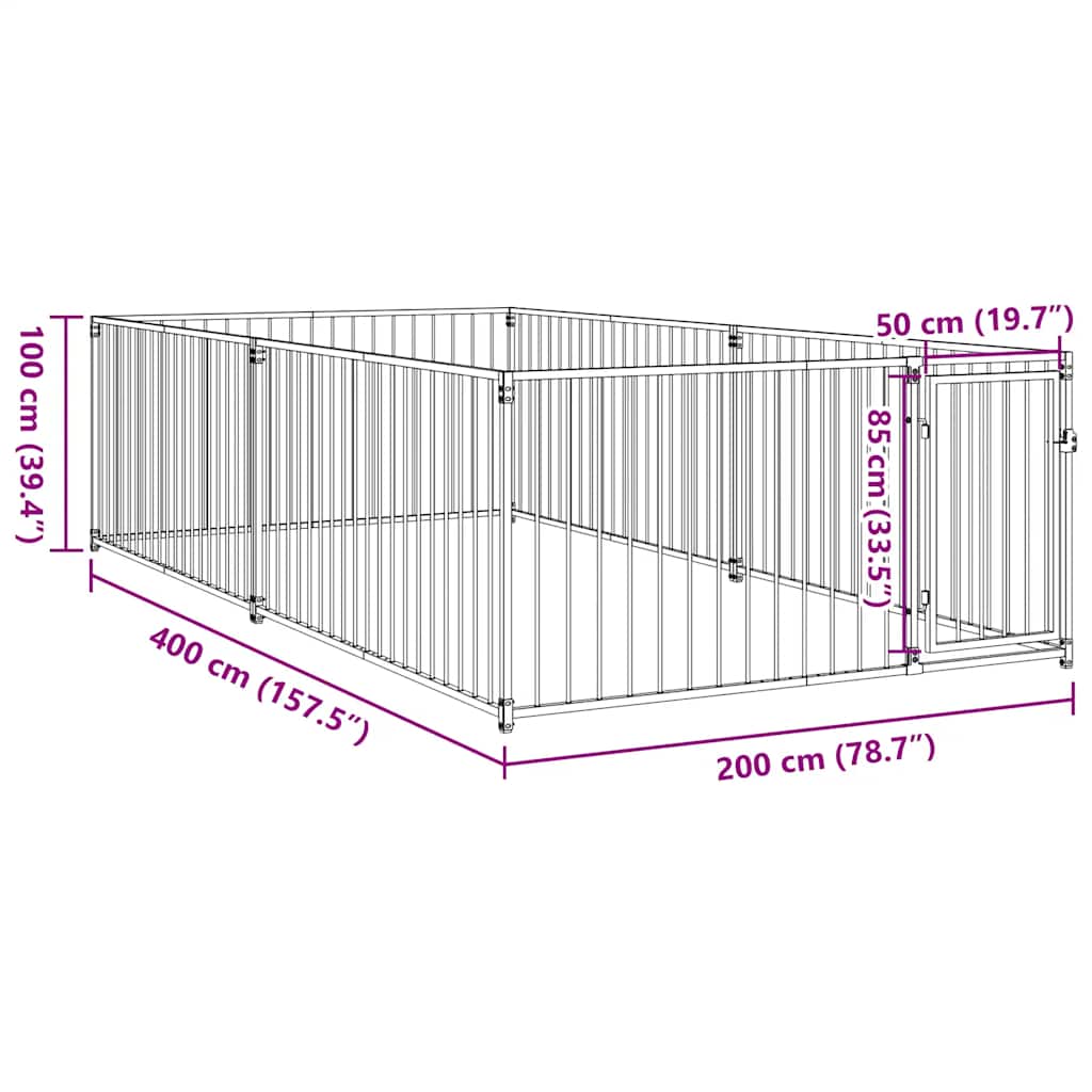 Outdoor Kennel 200x400x100 cm