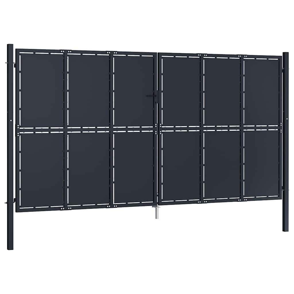 Cancello da Giardino in Acciaio 400x175 cm Antracite | homemem39