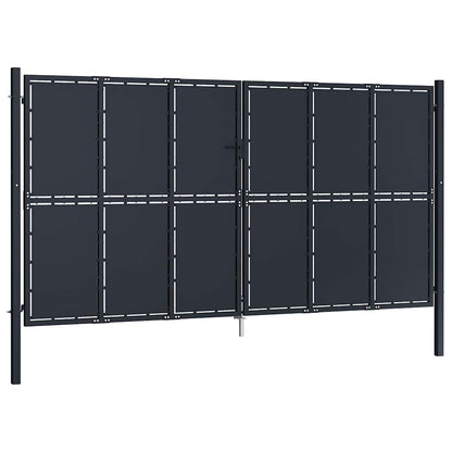 Cancello da Giardino in Acciaio 400x200 cm Antracite | homemem39