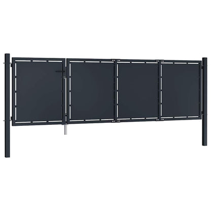 Cancello da Giardino in Acciaio 350x100 cm Antracite | homemem39
