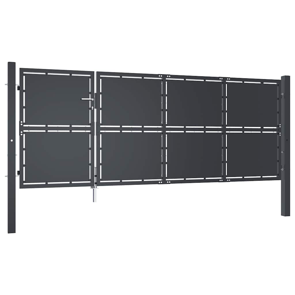Cancello da Giardino in Acciaio 350x125 cm Antracite | homemem39