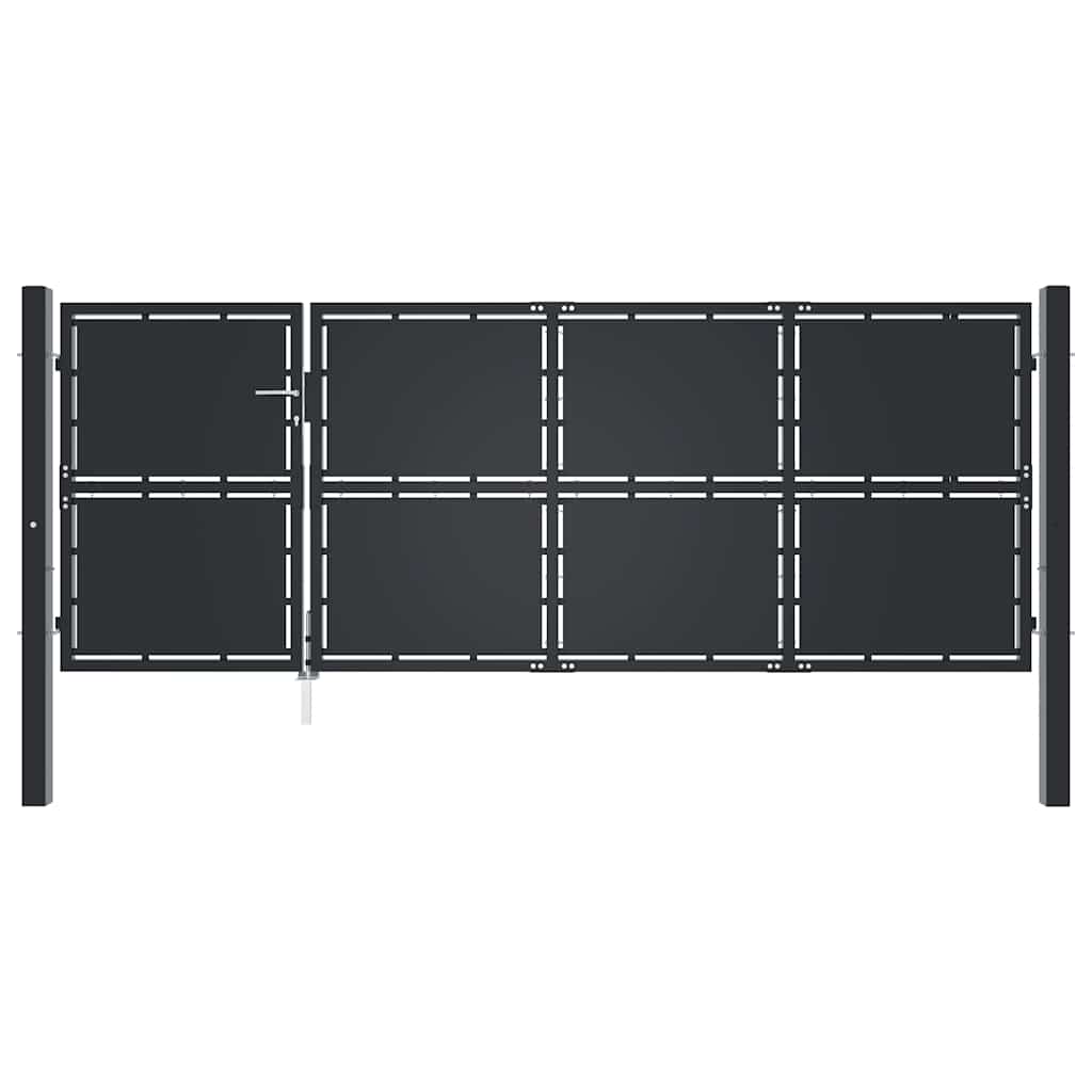 Cancello da Giardino in Acciaio 350x125 cm Antracite | homemem39