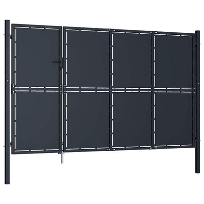Cancello da Giardino in Acciaio 350x150 cm Antracite | homemem39