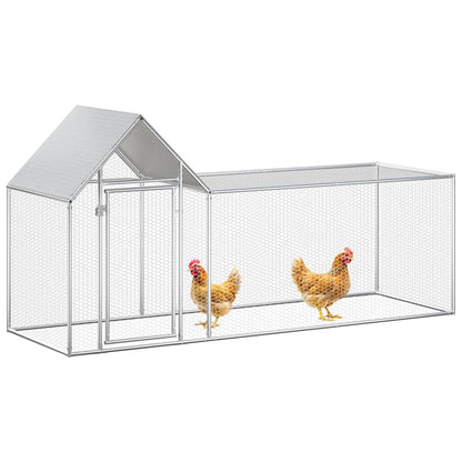 Chicken coop 3x1x1.5 m in galvanized steel