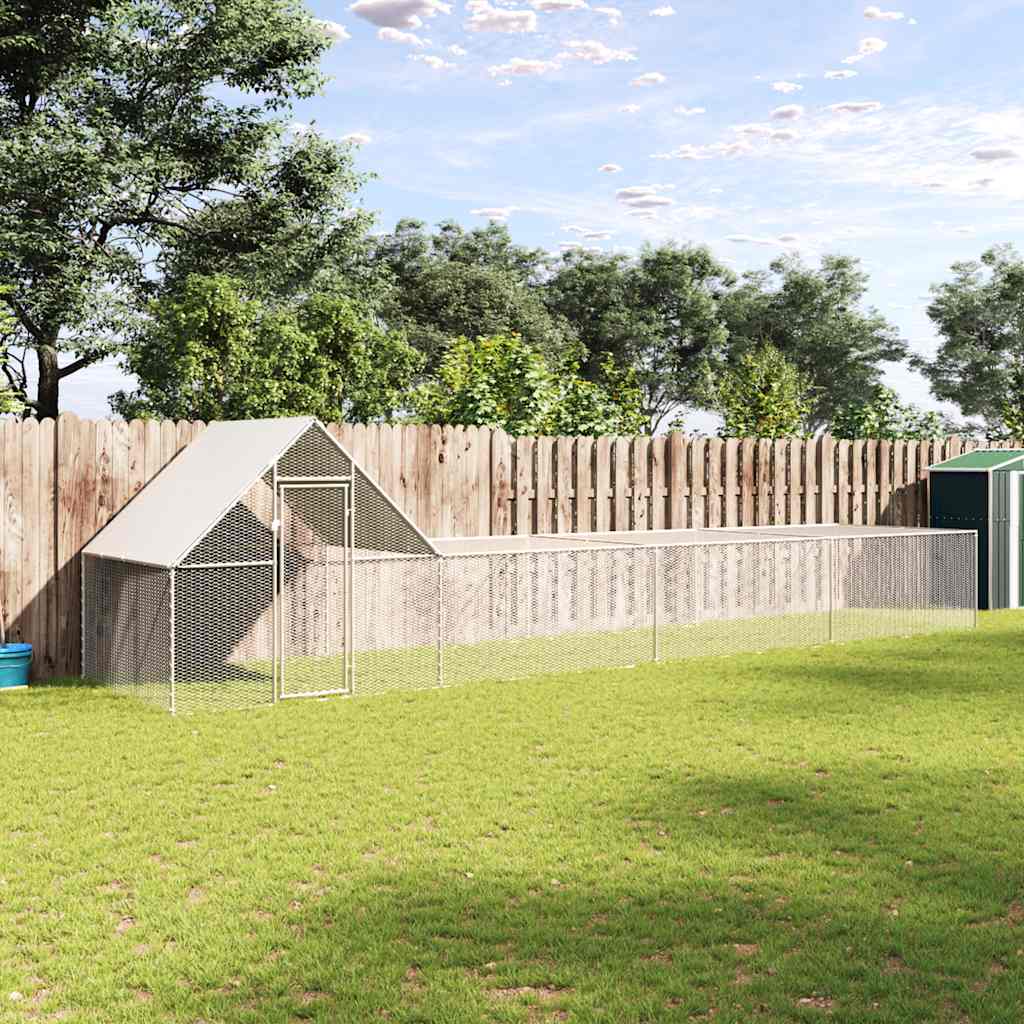 Chicken coop 8x2x2 m in galvanized steel