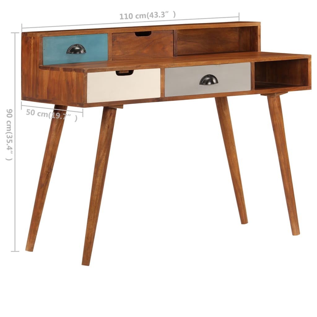 Scrivania 110x50x90 cm in Legno Massello di Acacia - homemem39