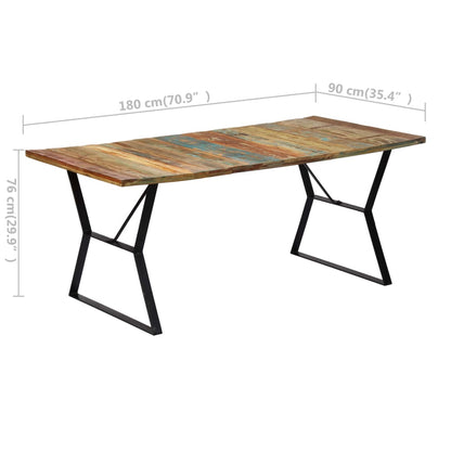 Tavolo da Pranzo 180x90x76 cm in Legno Massello di Recupero | homemem39