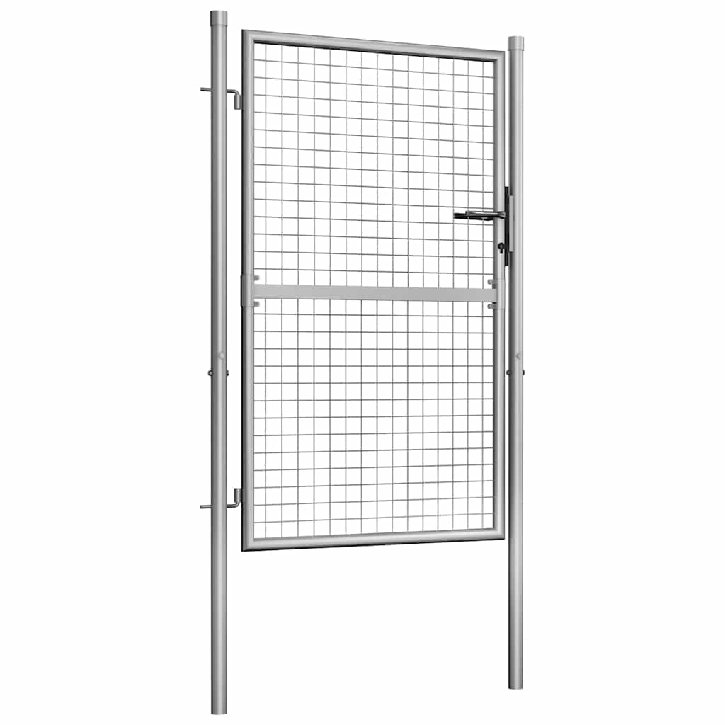 Cancello da Giardino in Acciaio Zincato 100x125 cm Argento | homemem39