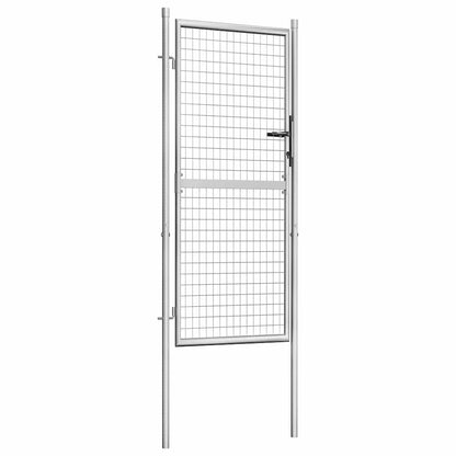 Cancello da Giardino in Acciaio Zincato 100x175 cm Argento | homemem39