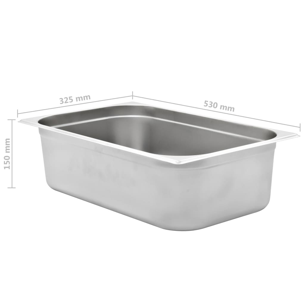 Contenitori Gastronorm 2 pz GN 1/1 150 mm in Acciaio Inox | homemem39