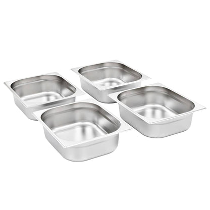 Contenitori Gastronorm 4 pz GN 1/2 100 mm in Acciaio Inox | homemem39