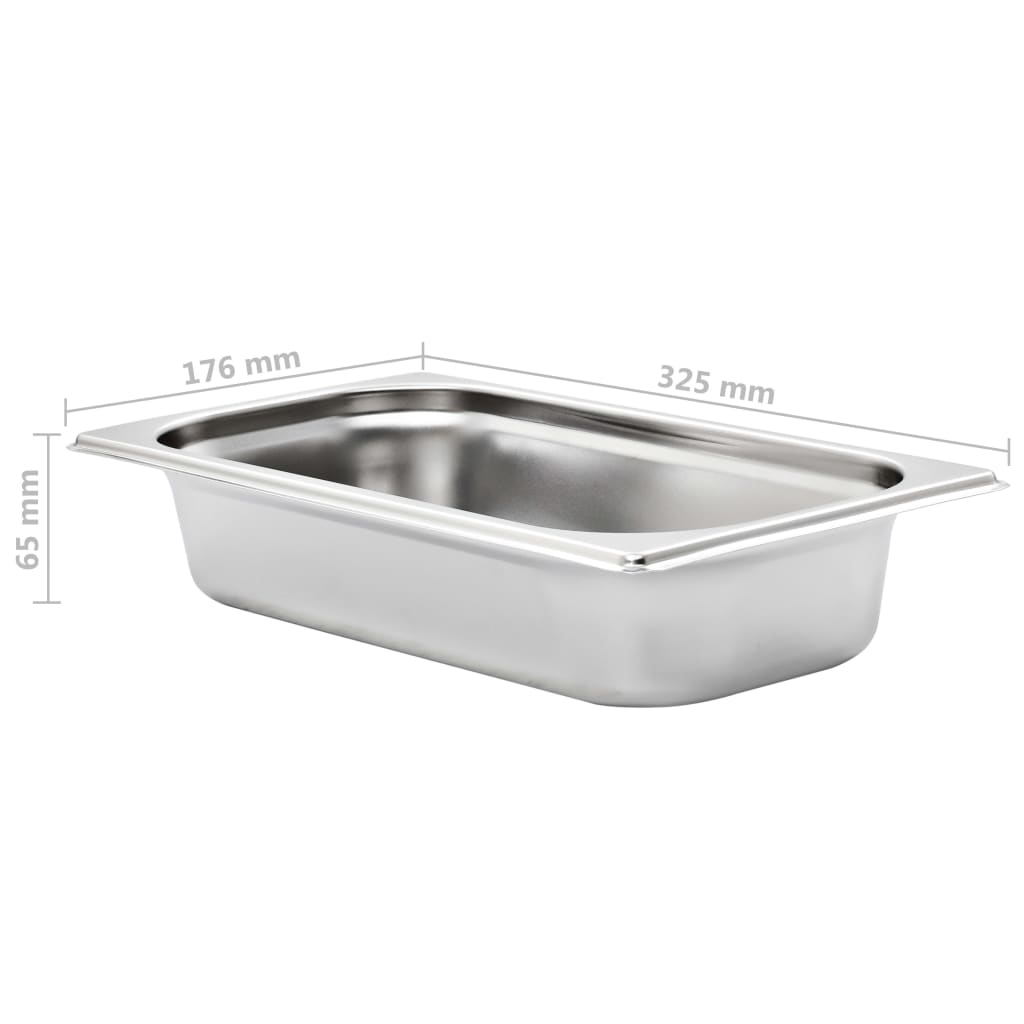 Contenitori Gastronorm 8 pz GN 1/3 65 mm in Acciaio Inox | homemem39