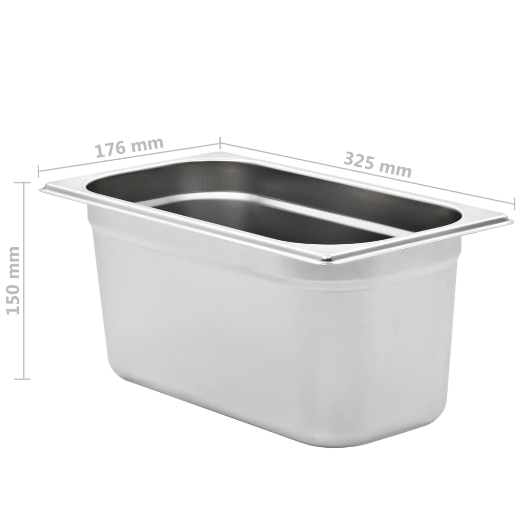 Contenitori Gastronorm 4 pz GN 1/3 150 mm in Acciaio Inox | homemem39
