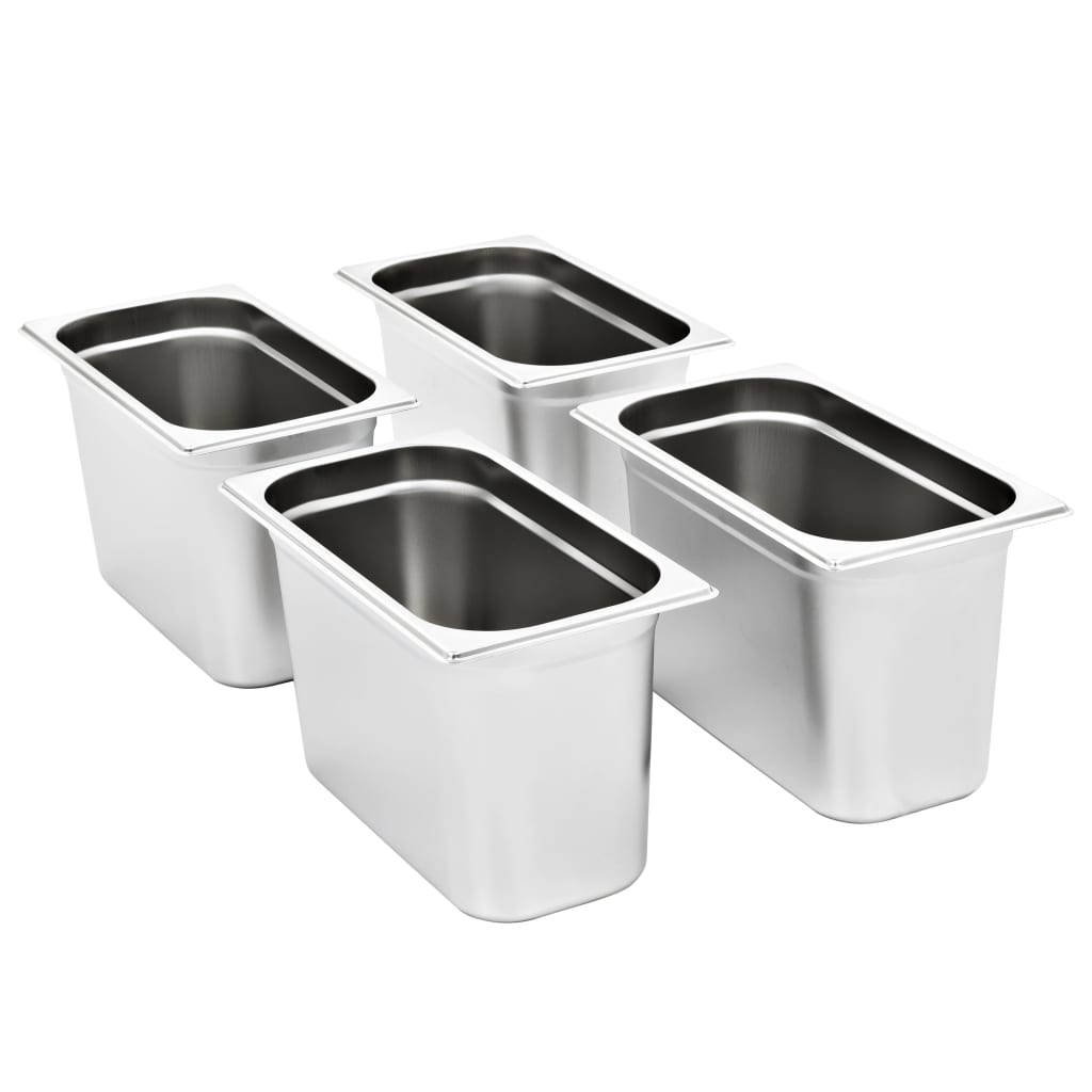 Contenitori Gastronorm 4 pz GN 1/3 200 mm in Acciaio Inox | homemem39
