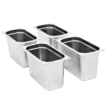 Contenitori Gastronorm 4 pz GN 1/3 200 mm in Acciaio Inox | homemem39