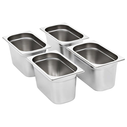 Contenitori Gastronorm 4 pz GN 1/4 150 mm in Acciaio Inox | homemem39