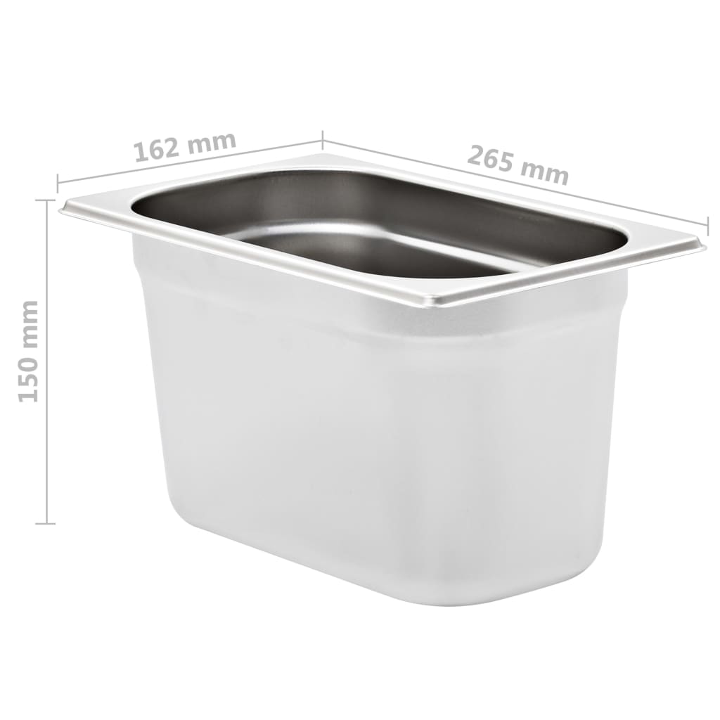 Contenitori Gastronorm 4 pz GN 1/4 150 mm in Acciaio Inox | homemem39