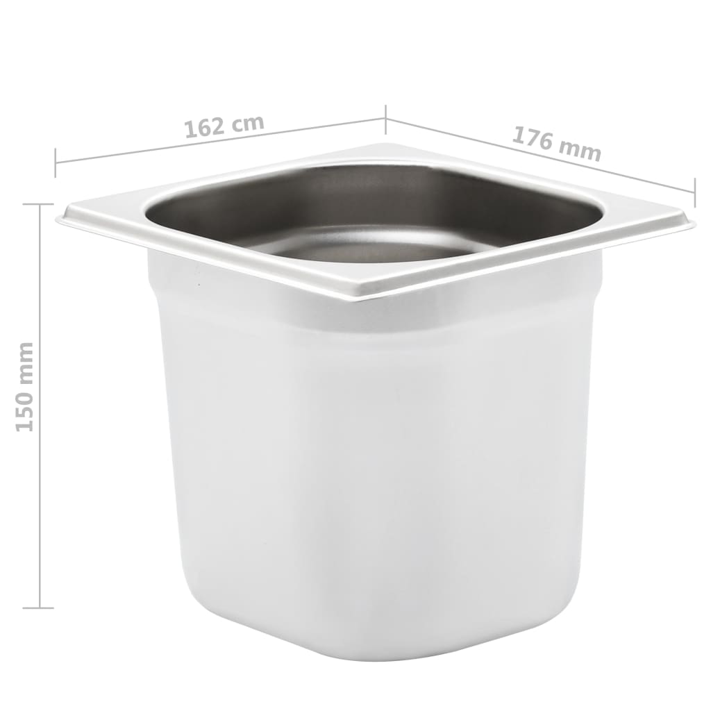 Contenitori Gastronorm 8 pz GN 1/6 150 mm in Acciaio Inox | homemem39
