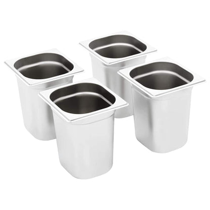 Contenitori Gastronorm 8 pz GN 1/6 200 mm in Acciaio Inox | homemem39