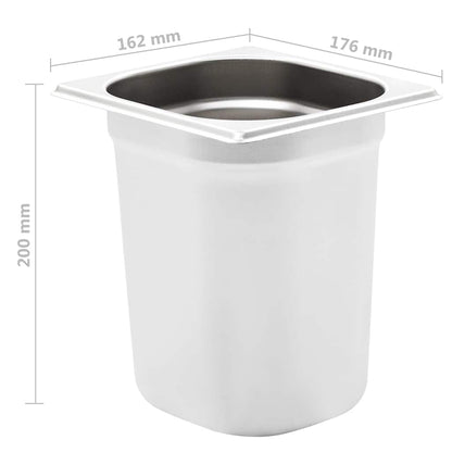 Contenitori Gastronorm 8 pz GN 1/6 200 mm in Acciaio Inox | homemem39
