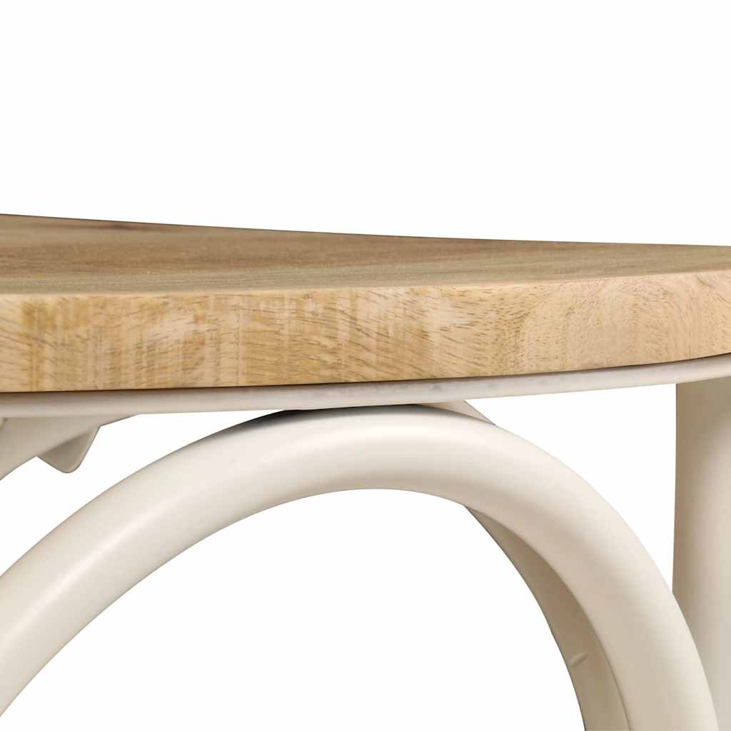 Sedie con Motivo a Croce 2 pz Bianche in Massello di Mango | homemem39