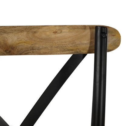 Sedie con Motivo a Croce 2 pz Nere in Legno Massello di Mango | homemem39