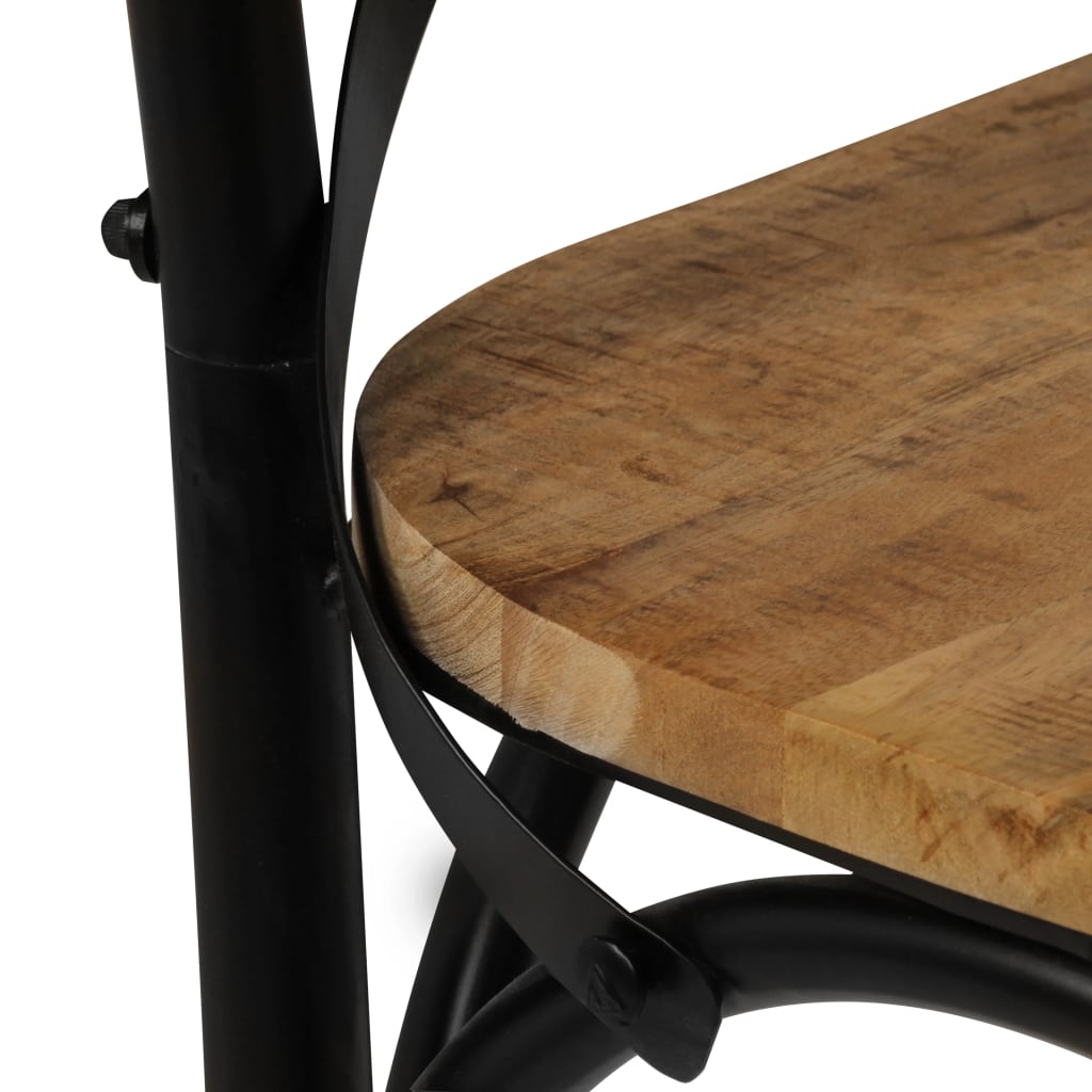 Sedie con Motivo a Croce 2 pz Nere in Legno Massello di Mango | homemem39
