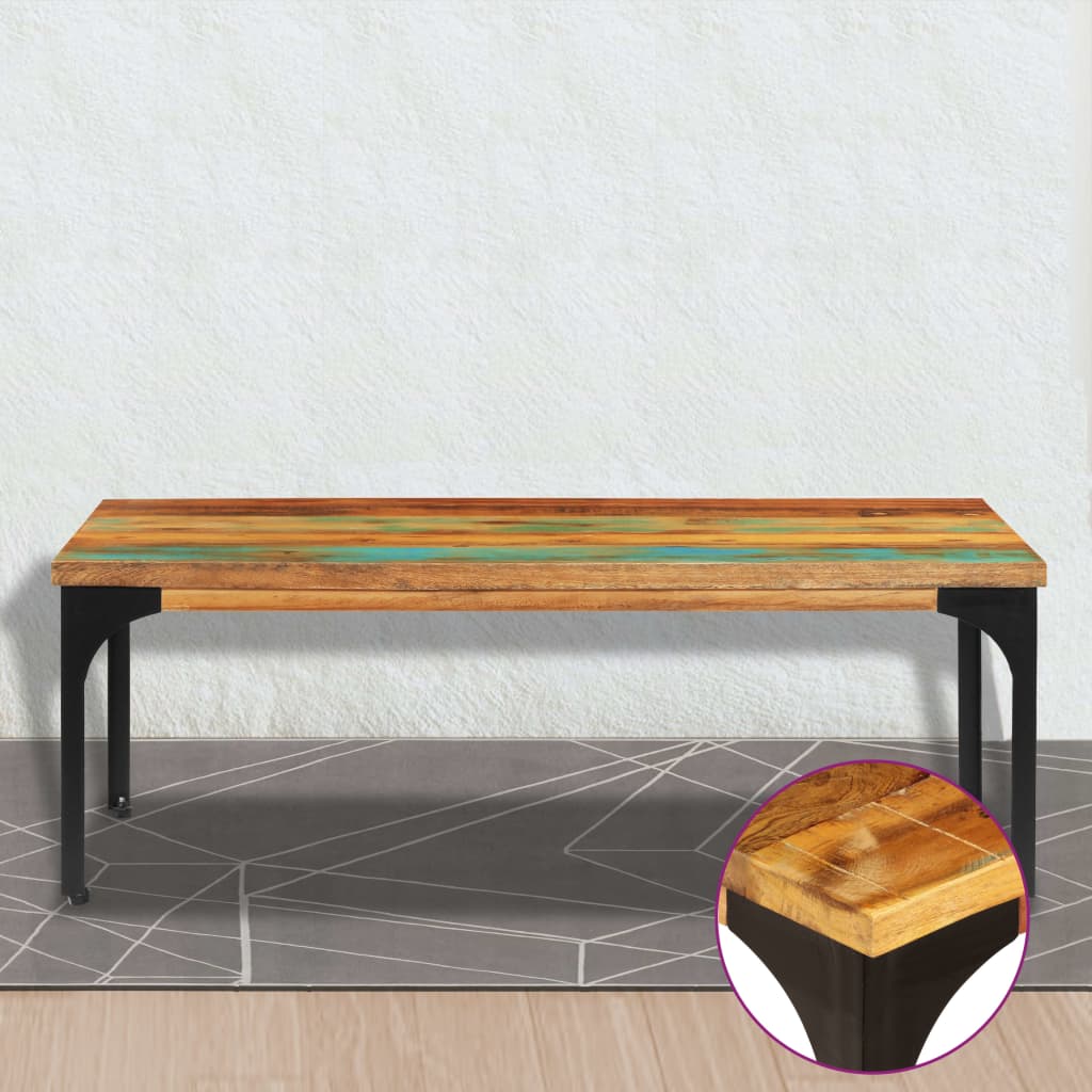 Tavolino da Salotto 100x60x35 cm Legno Massello di Recupero | homemem39